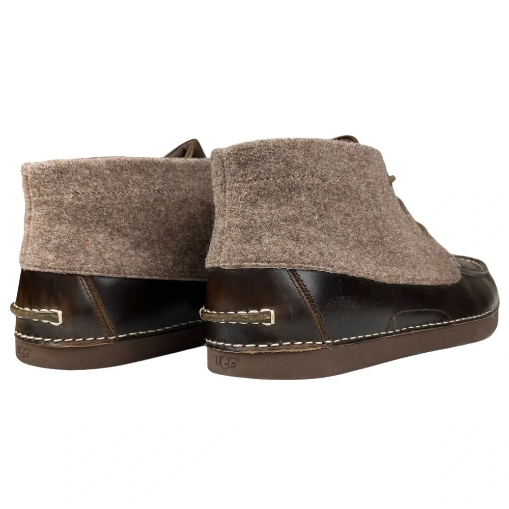 UGG Caldwell Vibram Leather Wool Chukka Boots Brown‎ Men’s Size 12 1003885